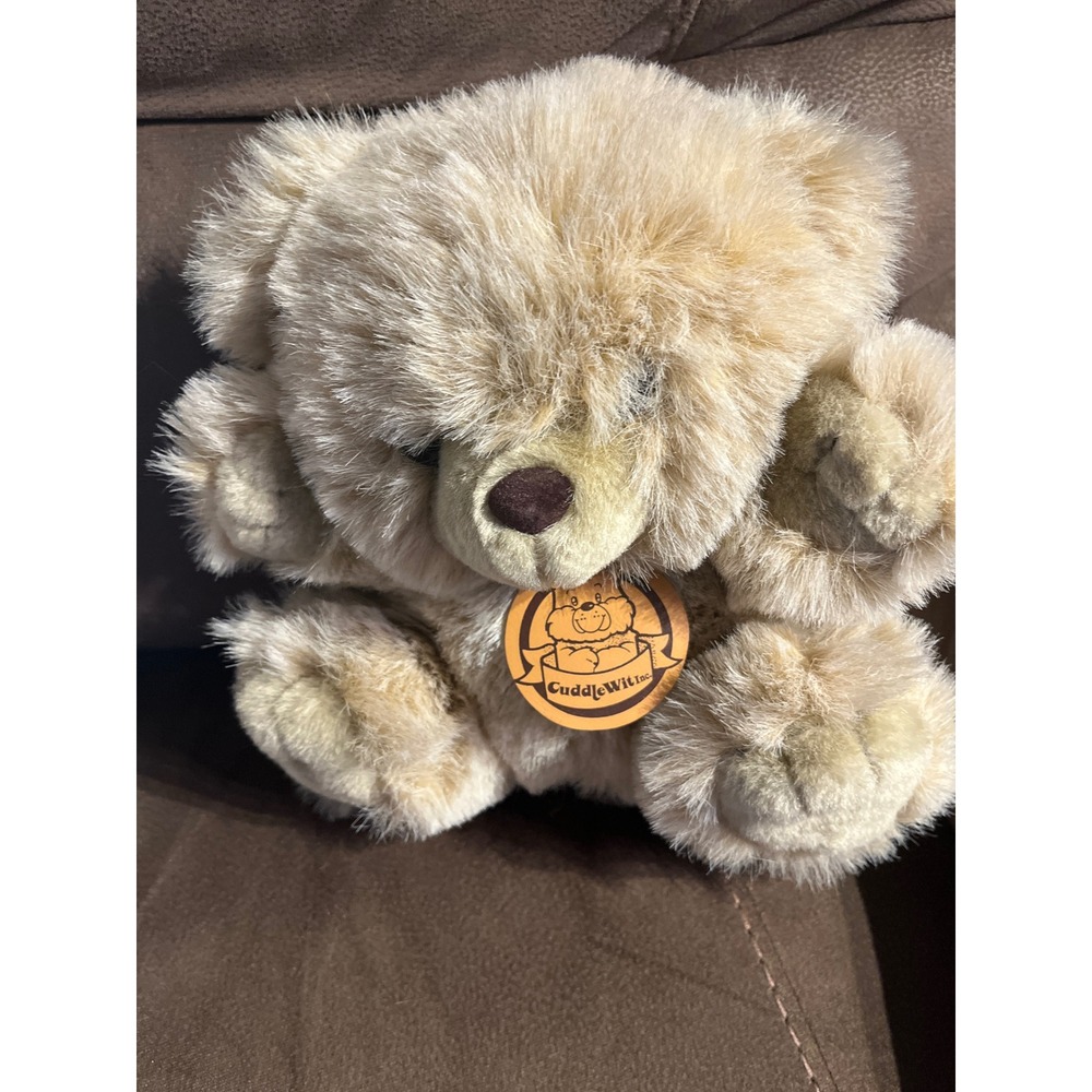 Vintage Cuddle Wit Inc Tan Teddy Bear Plush Stuffed‎ Animal Soft Faux Fur 1980s